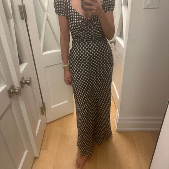 J. Crew Collection tie-neck cap-sleeve maxi dress in gingham - Picture 1 of 3